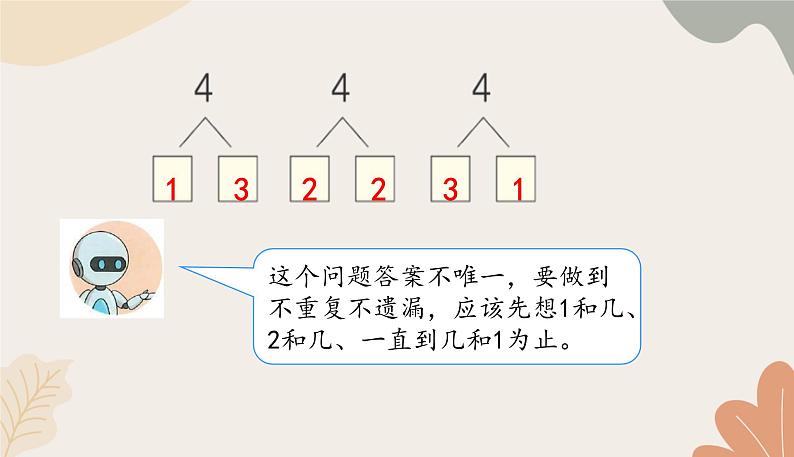 人教版（2024秋）数学一年级上册 第一单元 5以内数的认识和加、减法课时四 分与合练习课课件第3页