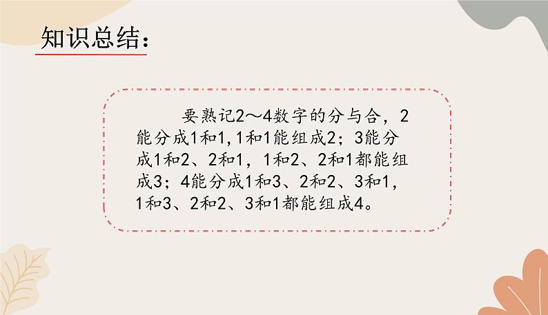 人教版（2024秋）数学一年级上册 第一单元 5以内数的认识和加、减法课时四 分与合练习课课件第5页