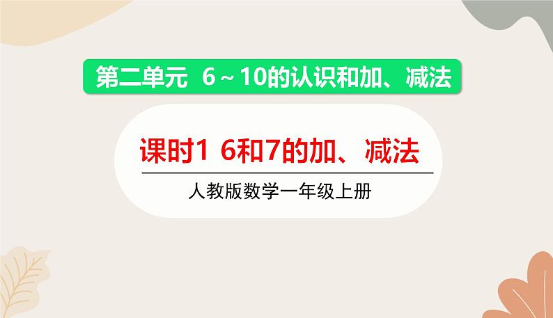 人教版（2024秋）数学一年级上册 第二单元 6~10的认识和加、减法课时一  6和7的加、减法课件第1页