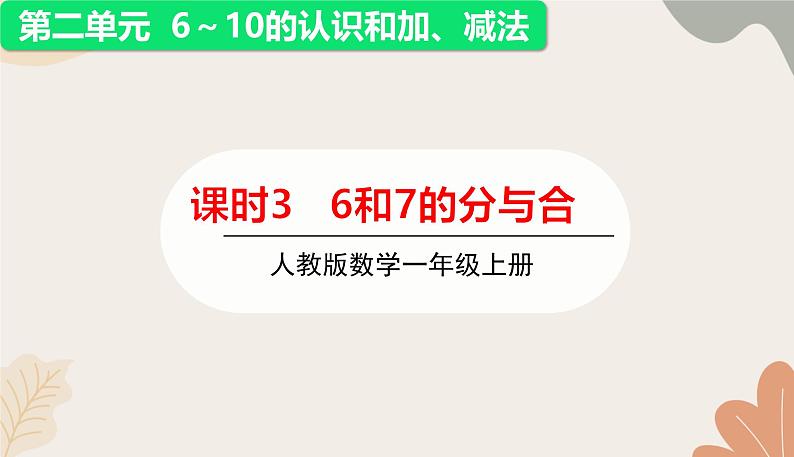 人教版（2024秋）数学一年级上册 第二单元 6~10的认识和加、减法课时三  6和7的分与合课件第1页