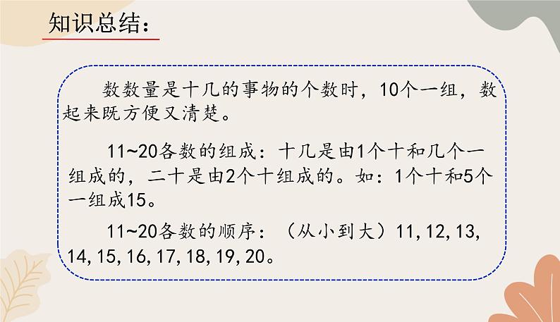 人教版（2024秋）数学一年级上册 第四单元 11~20的认识课时二  11~20的认识习题课课件06