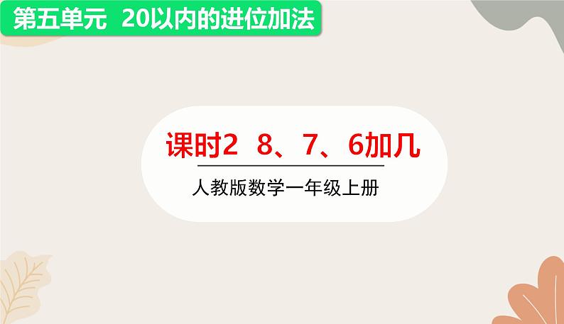 人教版（2024秋）数学一年级上册 第五单元 20以内的进位加法课时二  8、7、6加几课件第1页