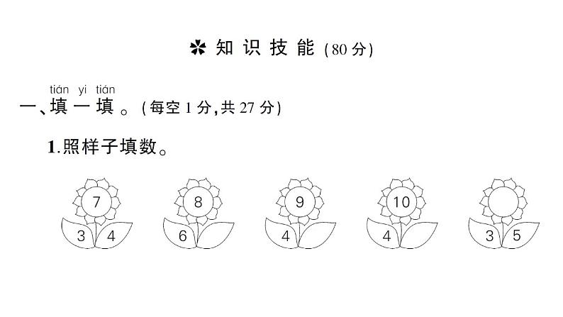 小学数学新北师大版一年级上册第四单元《10以内数加与减》综合训练课件（2024秋）第2页