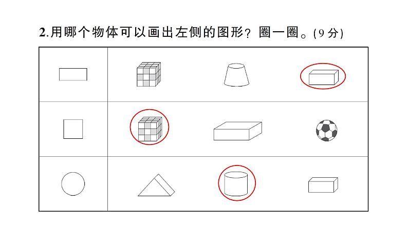 小学数学新北师大版一年级上册第五单元《有趣的立体图形》综合训练课件（2024秋）第6页