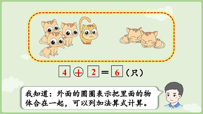 人教版一年级数学上2.2.2 用6和7的加、减法解决问题（一） 课件）人教版数学一年级上册第5页