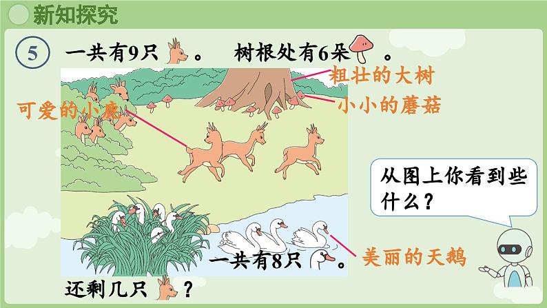 人教版一年级数学上2.2.5 用8和9的加、减法解决问题 课件第5页