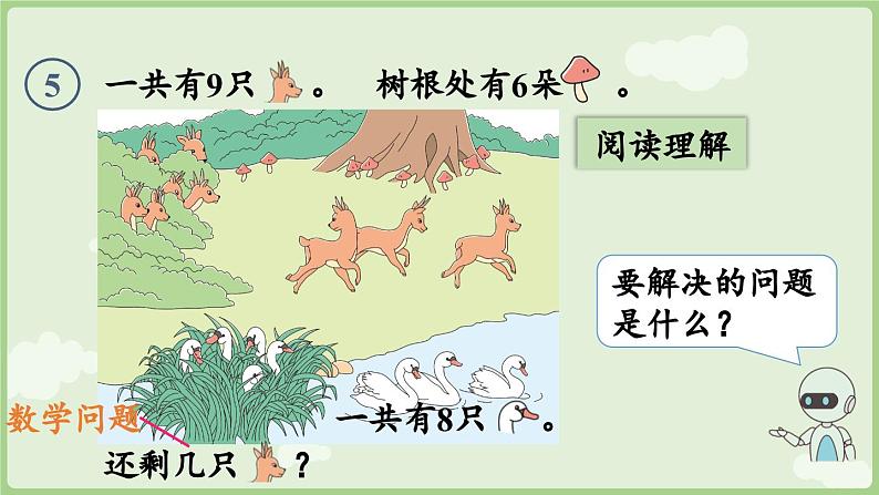 人教版一年级数学上2.2.5 用8和9的加、减法解决问题 课件第6页