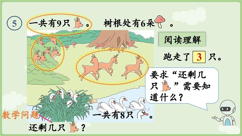 人教版一年级数学上2.2.5 用8和9的加、减法解决问题 课件第7页