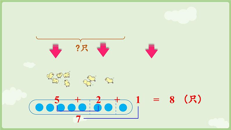 人教版一年级数学上2.3.3 连加、连减 课件08