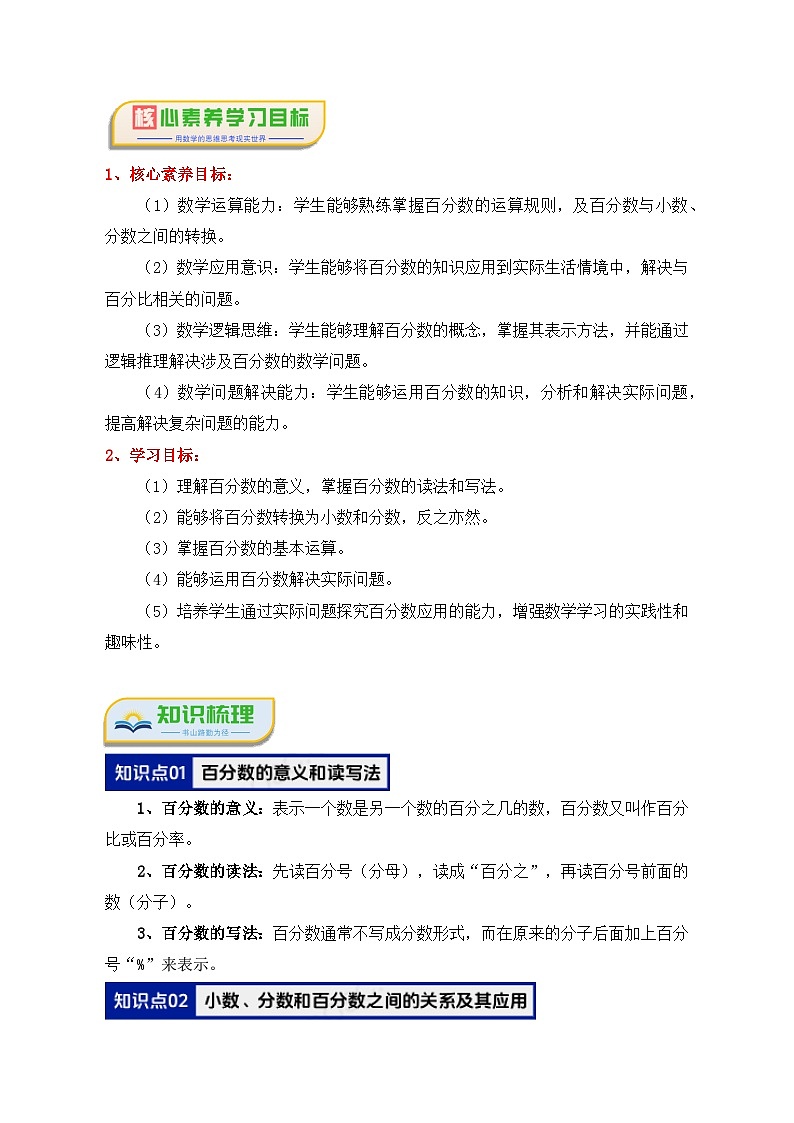 第六单元《百分数》(核心素养-应用意识篇十一大题型)单元复习讲义-2024-2025学年六年级数学上册(苏教版)(学生版+解析)第2页