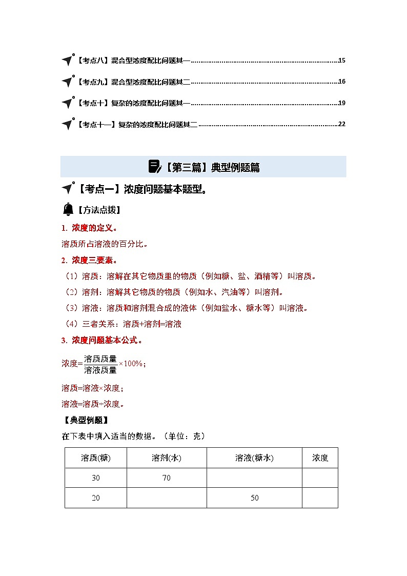 第六单元百分数（一）·应用篇其三·浓度问题【十一大考点】-2024-2025学年六年级数学上册典型例题系列（解析版）人教版第3页