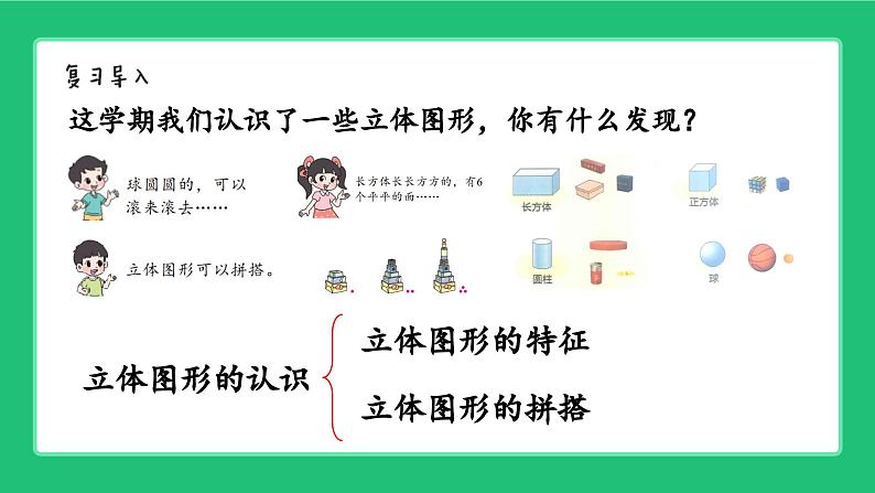 新北师大版小学数学一年级上册《图形与几何》复习精品课件第3页