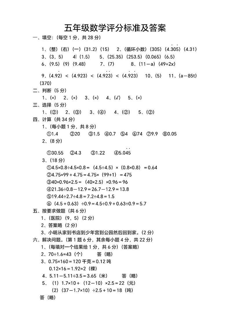河南省南阳市淅川县2024-2025学年五年级上学期期中阶段性调研数学试卷01