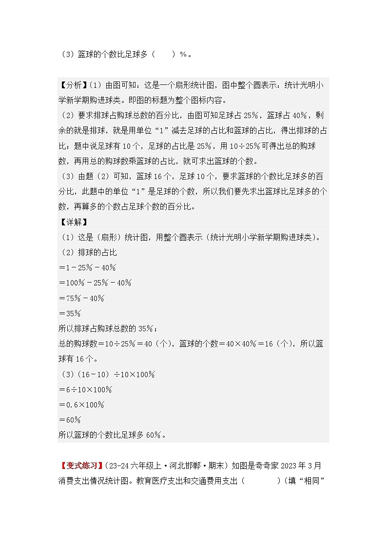专项15、扇形统计图的实际应用（应用题）（七大考点）（解析版）-2024-2025学年六年级数学上学期期末备考真题分类汇编（人教版）第2页