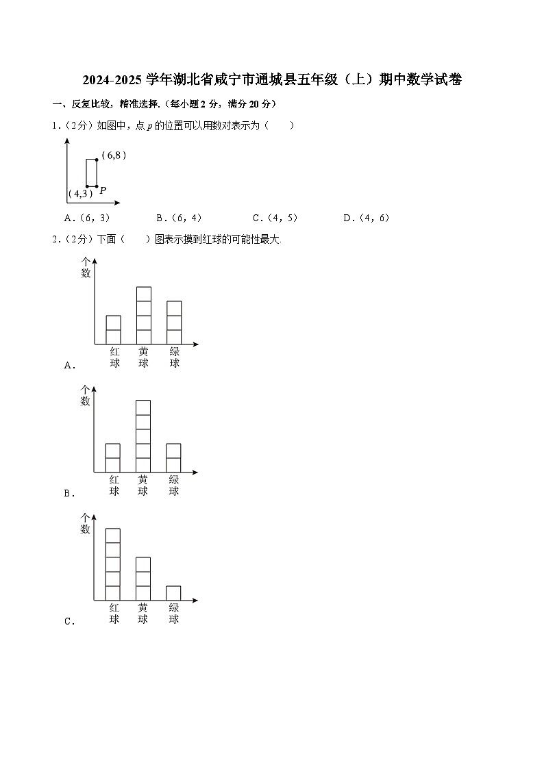 湖北省咸宁市通城县2024-2025学年五年级上学期期中数学试卷第1页