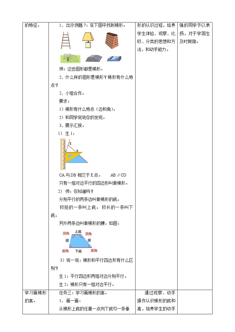 5.6梯形的认识教学设计第2页