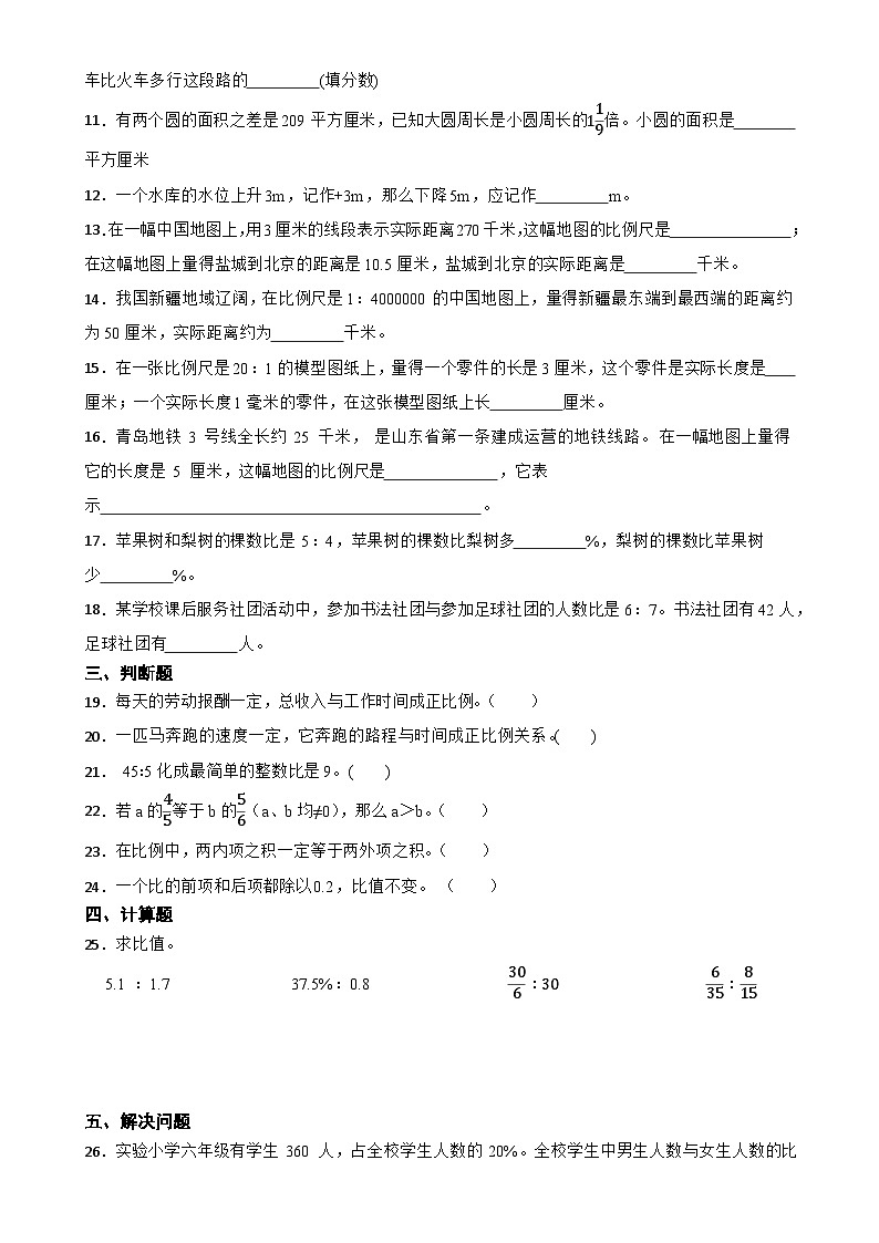 +小升初分班考必刷专题：比与比例（专项练习）-2023-2024学年六年级下册数学人教版-A4第2页