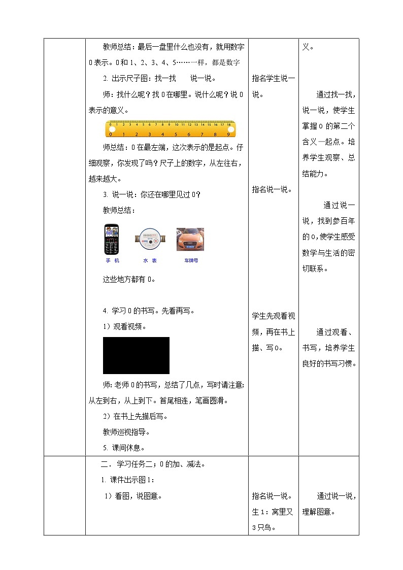 1.2.3 0的认识和加、减法--教学设计第2页