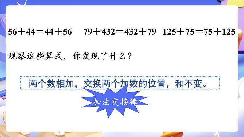 【大单元】人教版数学四下3.1《加法运算律》课件第6页