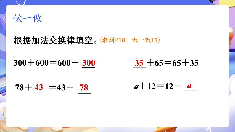 【大单元】人教版数学四下3.1《加法运算律》课件第8页