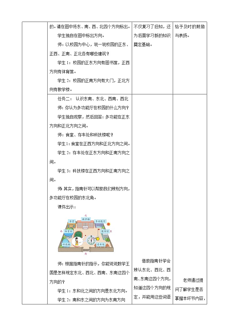 人教版数学三下1.3《认识东南、东北、西南、西北》教案第3页