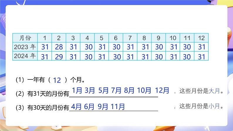 人教版数学三下6.1《年、月、日》课件第8页