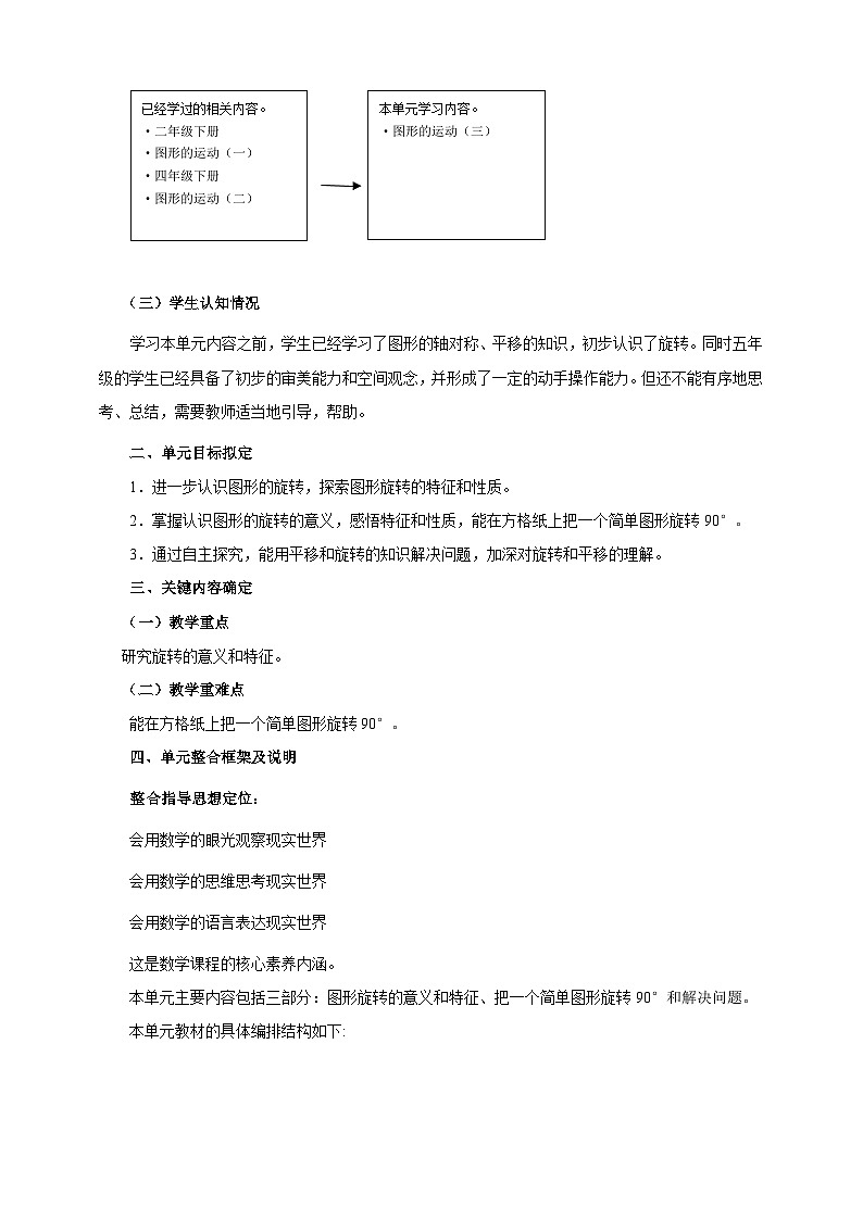 《图形的运动（三）》单元整体设计 第2页
