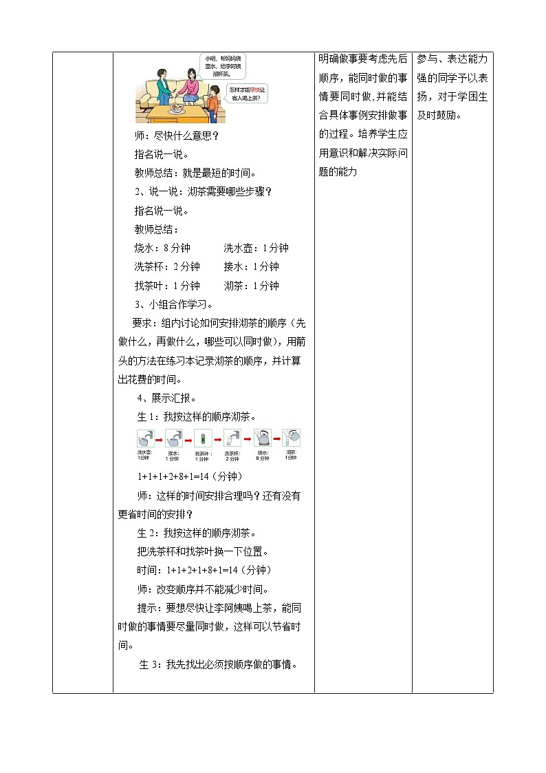 8.1沏茶问题教学设计第2页