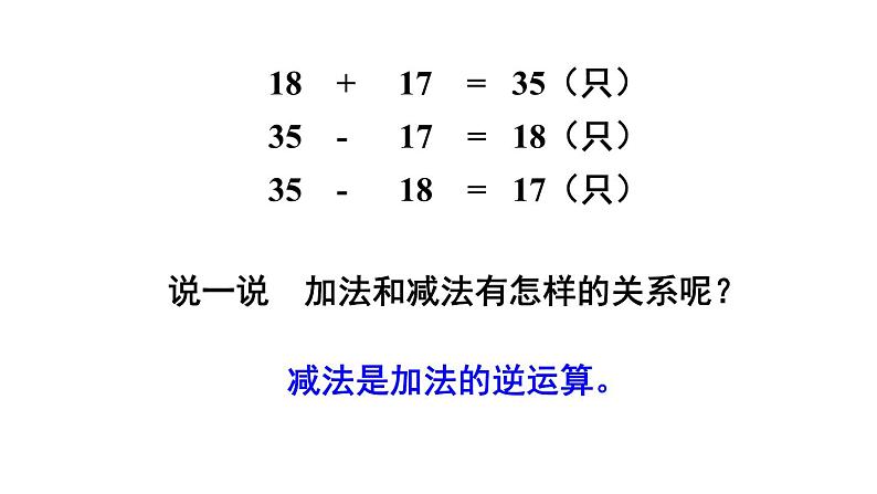 小学数学西师版四年级上册第二单元《加减法的关系》教学课件第7页