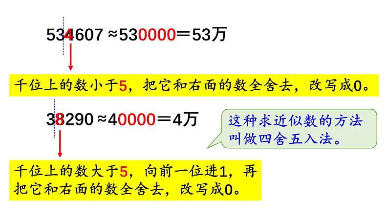 小学数学西师版四年级上册第一单元《万以上数的近似数与估算》教学课件第5页