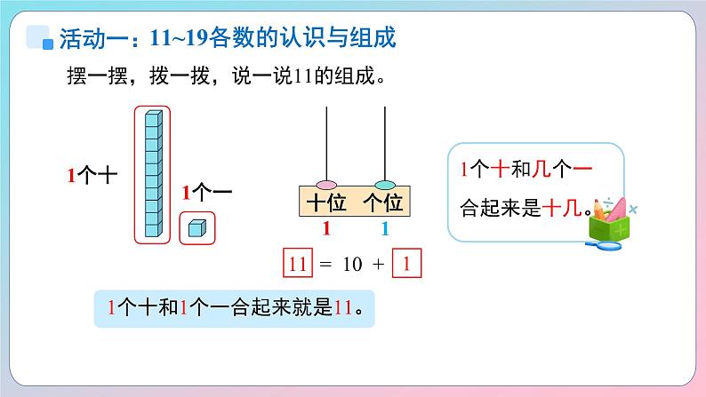 小学数学苏教版一年级上册第五单元第五单元《认识11~19》单元复习课件第5页