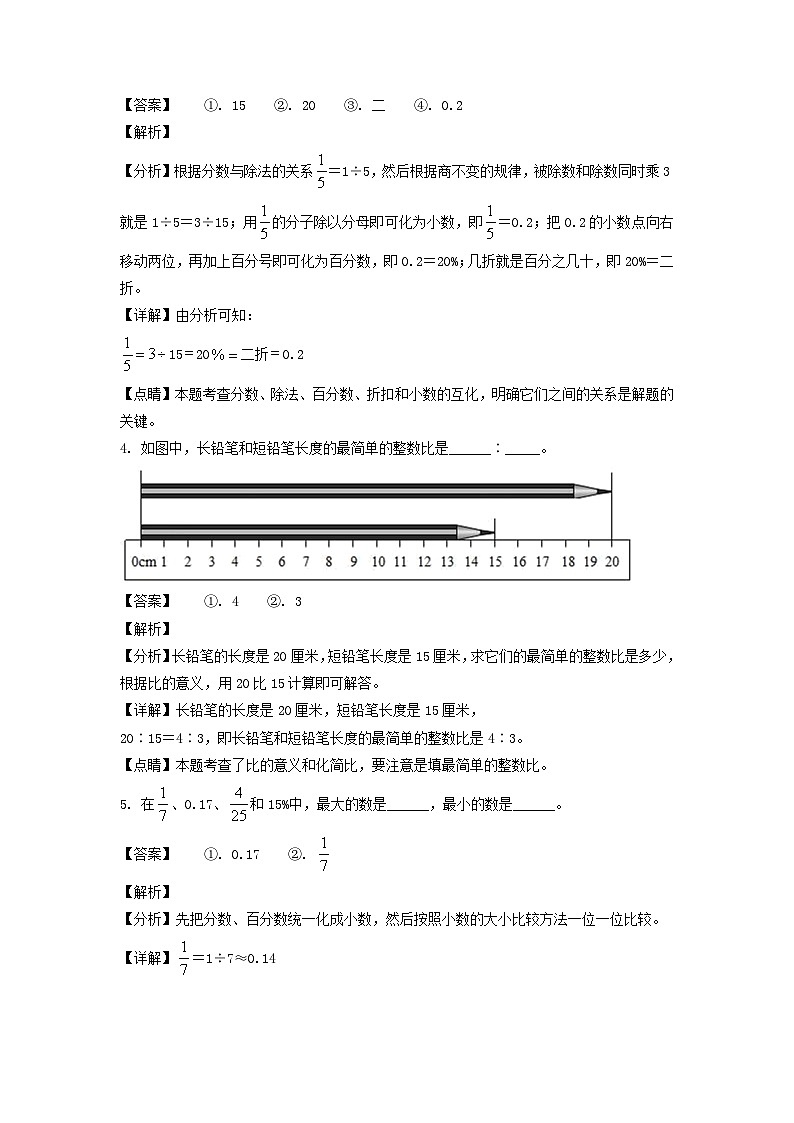 2021-2022年北京市石景山区六年级下册期末数学试卷及答案(人教版)第2页