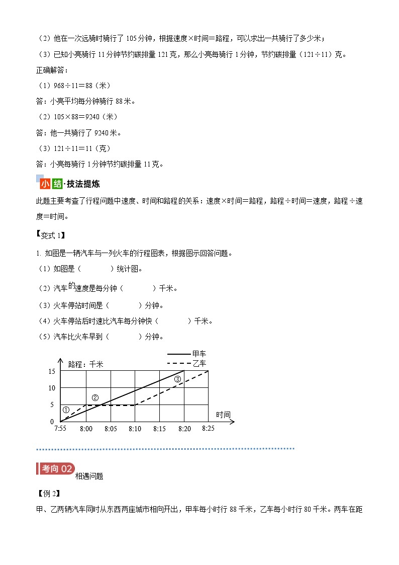 2025年小升初复习(全国通用)：知识点22行程问题(原卷版+解析)第2页