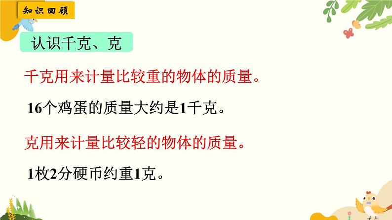 北师大版数学三年级下册 第四单元 千克、克、吨-第三课时 单元复习课课件第2页