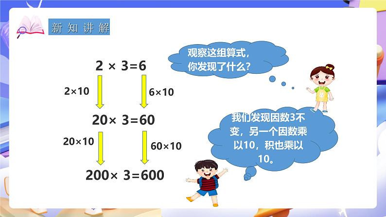 冀教版数学四年级下册3.2《积的变化规律》（课件）第3页