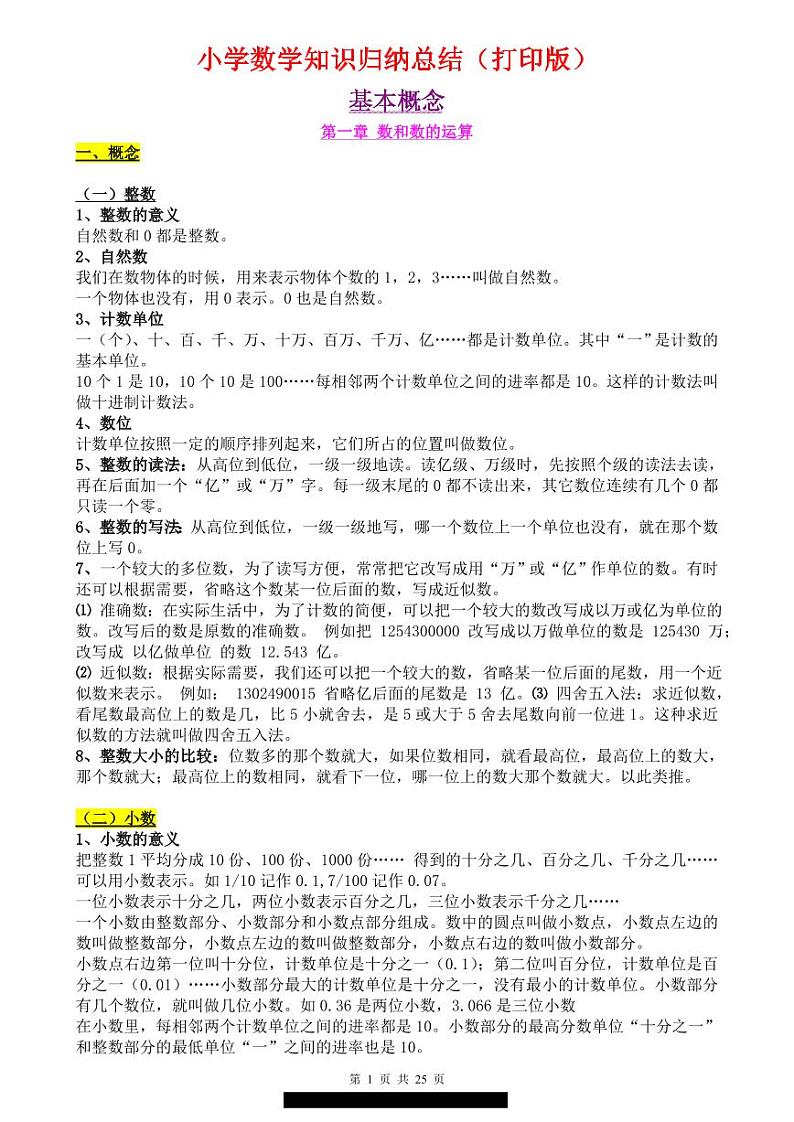 （超详）小数知识点归纳汇总第1页
