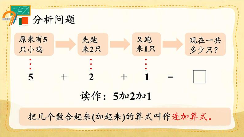 人教版数学一年级上册 ’‘6~10的认识和加，减法’‘ --  连加、连减课件第4页