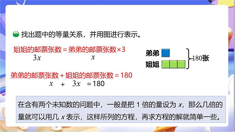 北师大版数学五年级下册7.1《邮票的张数》课件第7页