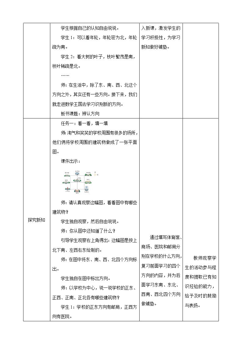 北师大版数学二年级下册2.2《辨认方向》教案第2页