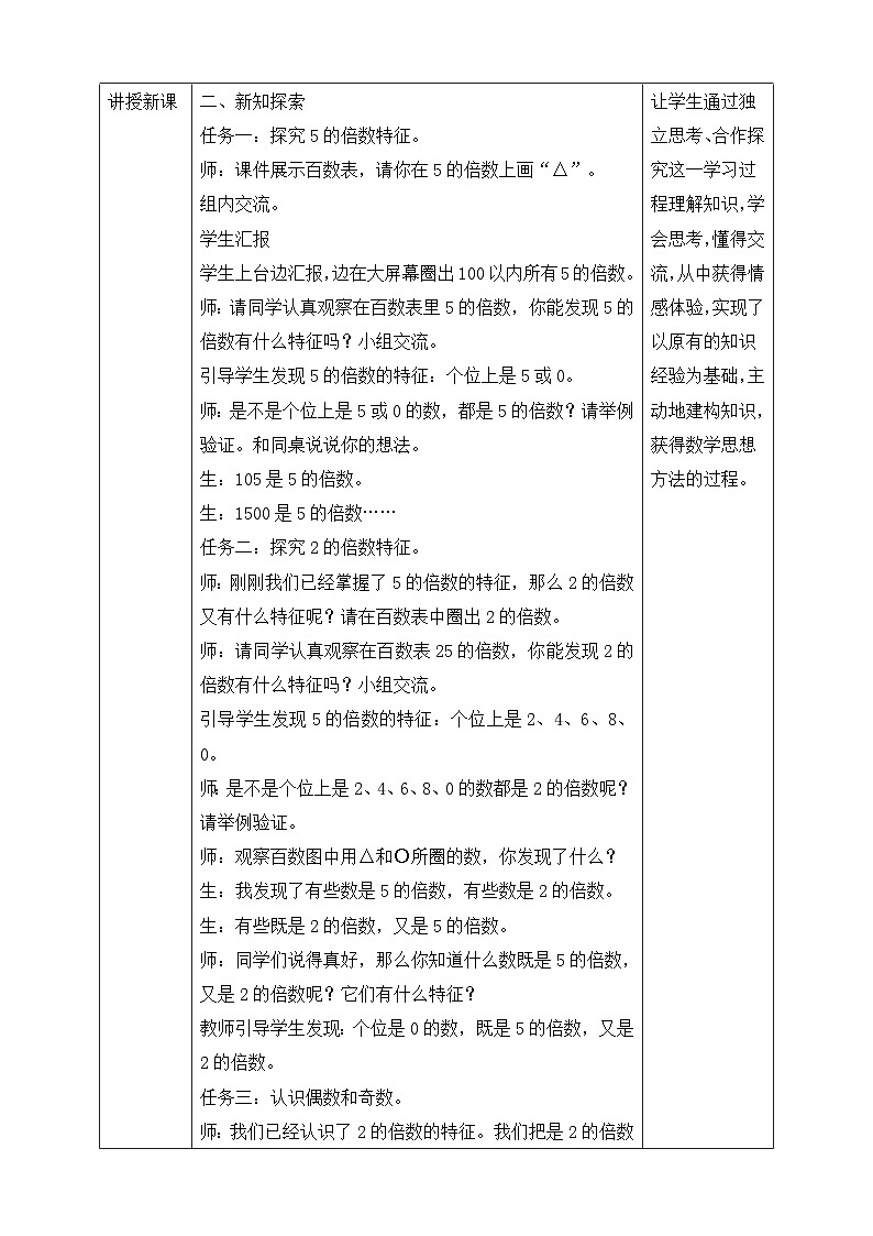 苏教版数学五年级下册3.2《2和5的倍数特征》教案第2页