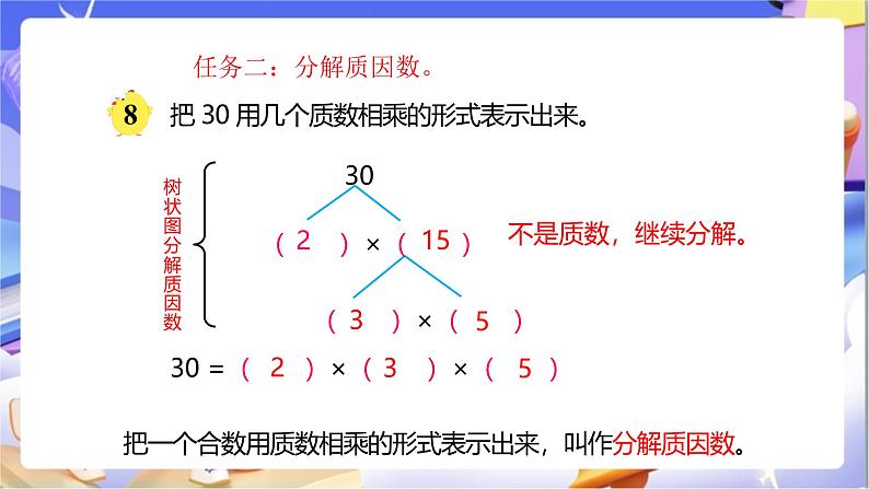 苏教版数学五年级下册3.5《质因数和分解质因数》课件第8页