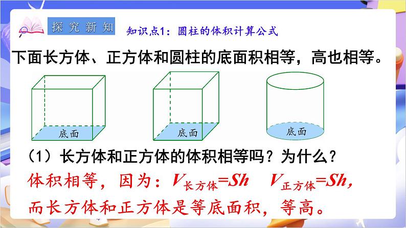 苏教版数学六年级下册2.3《圆柱的体积》课件第3页