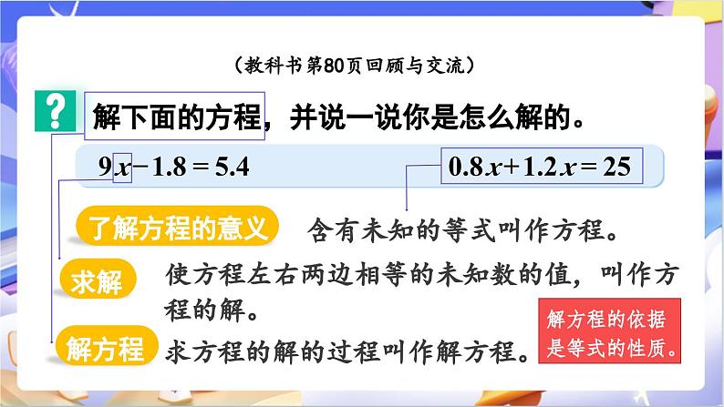 北师大版数学六年级下册总复习 《数与代数 列方程解决问题》课件第3页