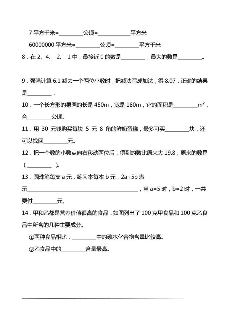 期末培优测试卷苏教版五年级上册数学(含答案)第2页