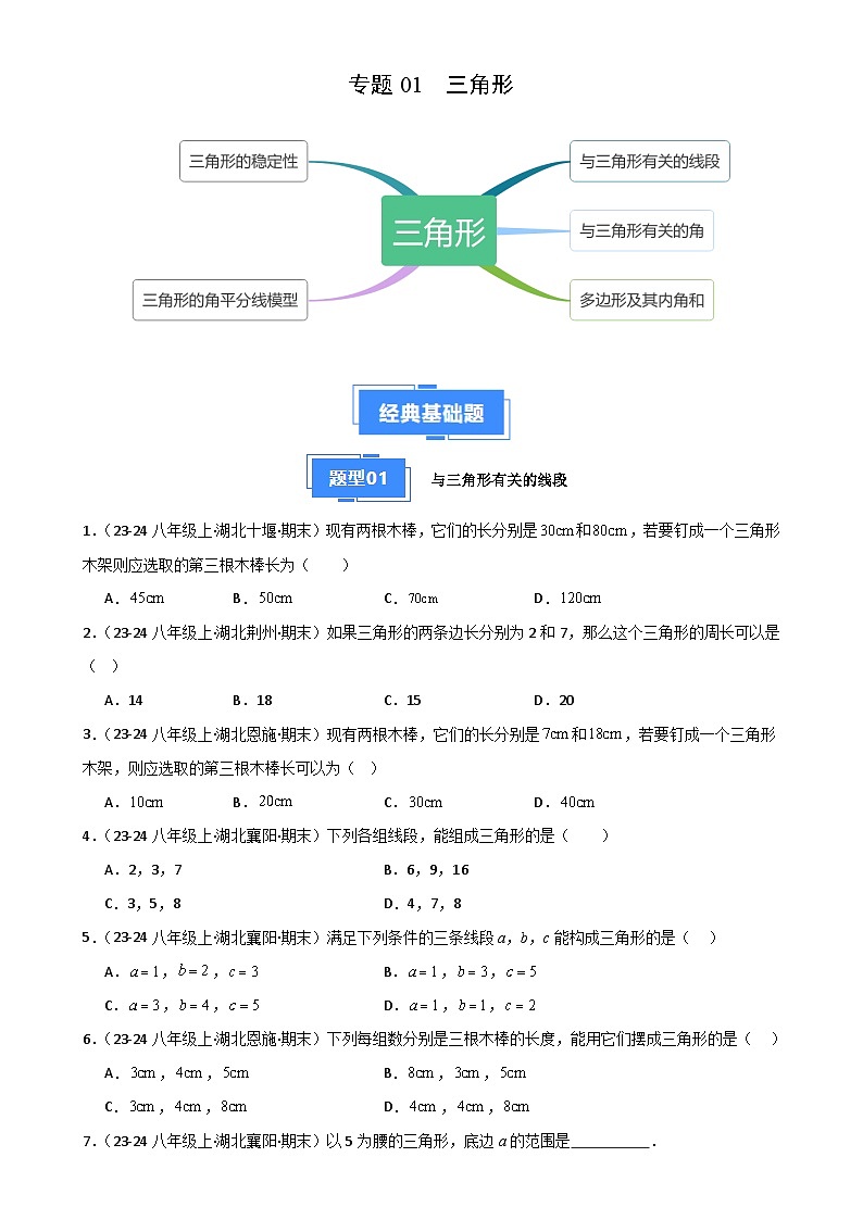 专题01 三角形（原卷版）-A4第1页