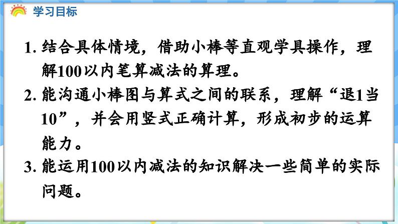 人教版（2024）数学一年级下册---5.3 笔算减法（课件）第2页