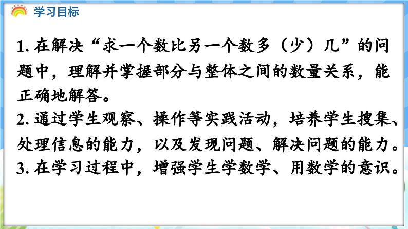 人教版（2024）数学一年级下册---6.1 求一个数比另一个数多（少）几（课件）第2页