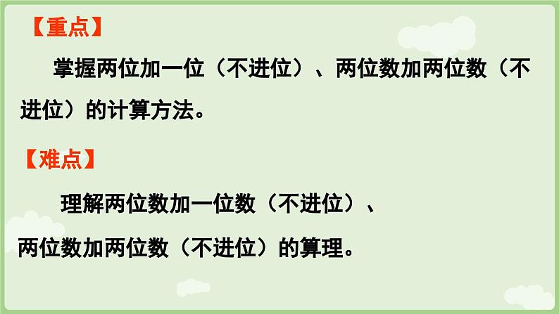 2025年春人教版一年级数学下册 4.1 两位数加一位数（不进位）、两位数加两位数（不进位）（课件）第3页