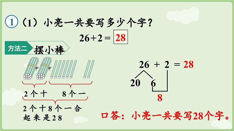 2025年春人教版一年级数学下册 4.1 两位数加一位数（不进位）、两位数加两位数（不进位）（课件）第8页