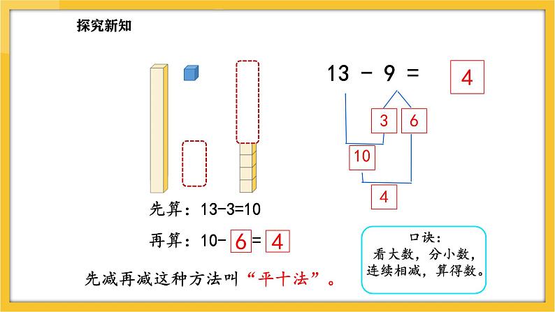 苏教版（2024）数学一年级下册--1.2  十几减9课件(课件）第8页